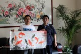 【已售】中國(guó)畫(huà)院周升達(dá)三尺錦鯉圖《魚(yú)躍龍門(mén)》