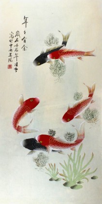 北京美協凌雪三尺六順圖《年年有余》