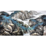 名家鄭慶年六尺山水畫(huà)作品《淡煙流水畫(huà)屏幽》