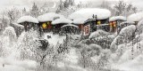 名家趙金鸰太行雪村系列之四尺《山村之夜靜悄悄》(詢價)