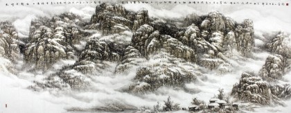 名家趙金鸰太行雪村系列之小八尺《太行冬韻圖》(詢價)