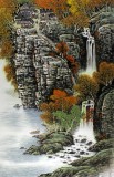 【已售】安徽美協(xié)何華賢四尺山水畫《秋色滿山空》
