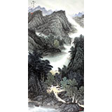 何華賢四尺國畫山水《林月山泉》 潁淮書畫名家