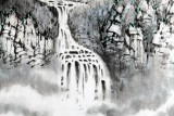 張春奇四尺山水畫《野渡無人舟自橫》徐悲鴻紀念館藝術中心理事
