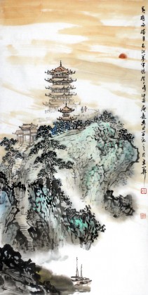 湖北美協庾超然三尺寫意黃鶴樓《黃鶴西樓月》