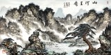 【已售】名家蒲家瑞四尺迎客松寫意山水《山河呈秀》
