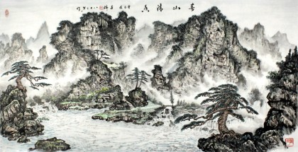 名家蒲家瑞四尺水墨寫意山水畫《春山清香》