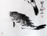 李紹山四尺三開洞底驚雷雙魚圖