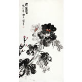 李勝春三尺水墨國畫牡丹《大富貴》