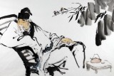 陳漫之四尺東坡水墨人物《春睡圖》（詢價）