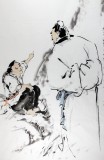 陳漫之四尺大寫意人物畫《松下問童子》（詢價）
