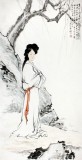 QA陳漫之四尺古代仕女圖《柳陰佳人》（詢價）