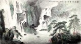 【已售】程冰石六尺辦公室山水畫《飛銀瀉玉》（詢價）