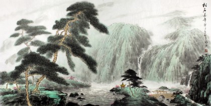 【已售】程冰石 四尺 《松石萬年》 中國山水畫協(xié)會副主席