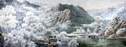 【已售】小八尺精品朝鮮國畫《雪景》