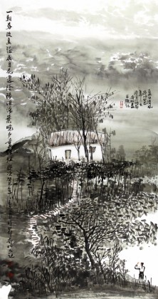 黃奇松三尺精品山水畫《夏日清風》