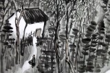 黃奇松三尺斗方山水國畫