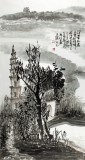 黃奇松三尺水墨山水《浮世不知處》