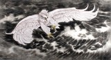 【已售】葛化帥六尺雄鷹展翅圖《搏風擊浪》