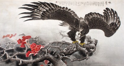 葛化帥六尺辦公室雄鷹圖《詠鷹》