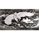 【已售】葛化帥六尺雄鷹展翅圖《搏風擊浪》
