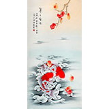 北京美協凌雪四尺雙魚圖《年年有余》