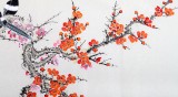 【已售】北京美協凌雪四尺國畫梅花《喜上梅梢》