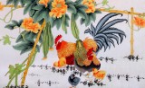 【已售】北京美協(xié)凌雪四尺絲瓜大雞圖《幸福吉祥》已托裱