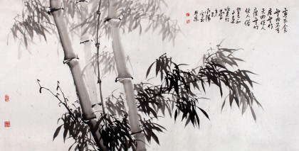 河南美協(xié)王向陽四尺竹子畫《無竹使人俗》