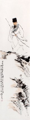 【已售】漫之四尺對(duì)開(kāi)人物畫(huà)《回首向來(lái)蕭瑟處》（詢價(jià)）