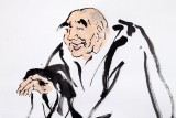 陳漫之四尺水墨人物畫《詰道圖》（詢價）