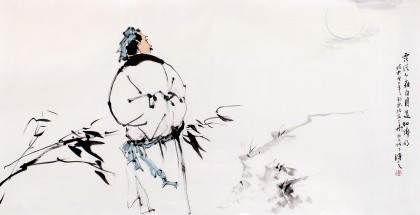 陳漫之四尺杜甫詩意《月是故鄉明》（詢價）
