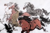 SKSD中美協(xié)會員 畫壇名家王向陽六尺八駿圖《雄風(fēng)萬里》(詢價)