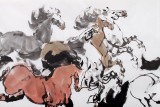 王向陽六尺奔馬圖《八駿呈祥》 中國美術家協會會員（詢價）