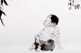 QA陳漫之四尺斗方童趣國畫《吱吱喳喳說個啥》（詢價）