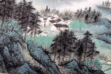 QA名家劉金河小六尺山水畫《家山四月碧連天》