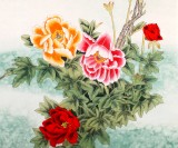 【已售】北京美協凌雪四尺斗方牡丹畫《花開富貴》