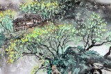 【已售】民盟美協理事黃奇松三尺《倚樹聽流泉》