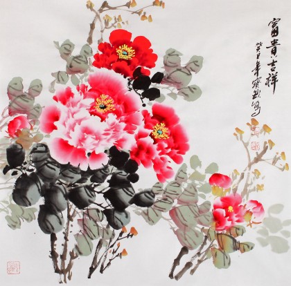 國家一級美術(shù)師王寶欽四尺斗方《富貴吉祥》
