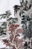 【已售】劉洋四尺三開精品山水畫《春山待渡圖》