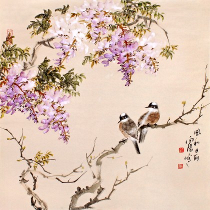 河南美協王向陽四尺斗方《風和日麗》