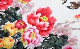 曲逸之 六尺福迎牡丹《福壽長春》 河南省著名花鳥畫家