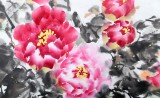 【已售】著名花鳥畫家曲逸之小八尺《富貴人家》