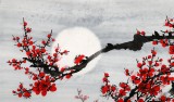 【已售】安徽美協(xié)何華賢四尺斗方《寒梅映月》