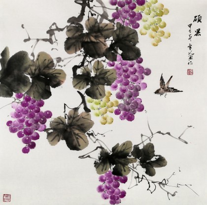 安徽美協何華賢四尺斗方《碩果》