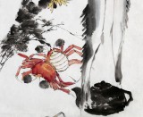 何華賢三尺《菊蟹吉祥》 潁淮書畫名家