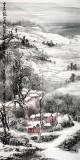 民盟美協(xié)理事黃奇松四尺《雪滿龍山》