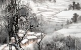 民盟美協(xié)理事黃奇松四尺《雪滿龍山》