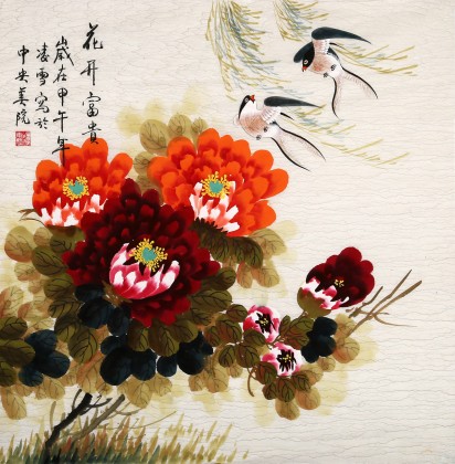 北京美協(xié)凌雪四尺斗方牡丹畫《花開富貴》
