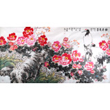 曲逸之 八尺《福壽長春》 河南省著名花鳥畫家